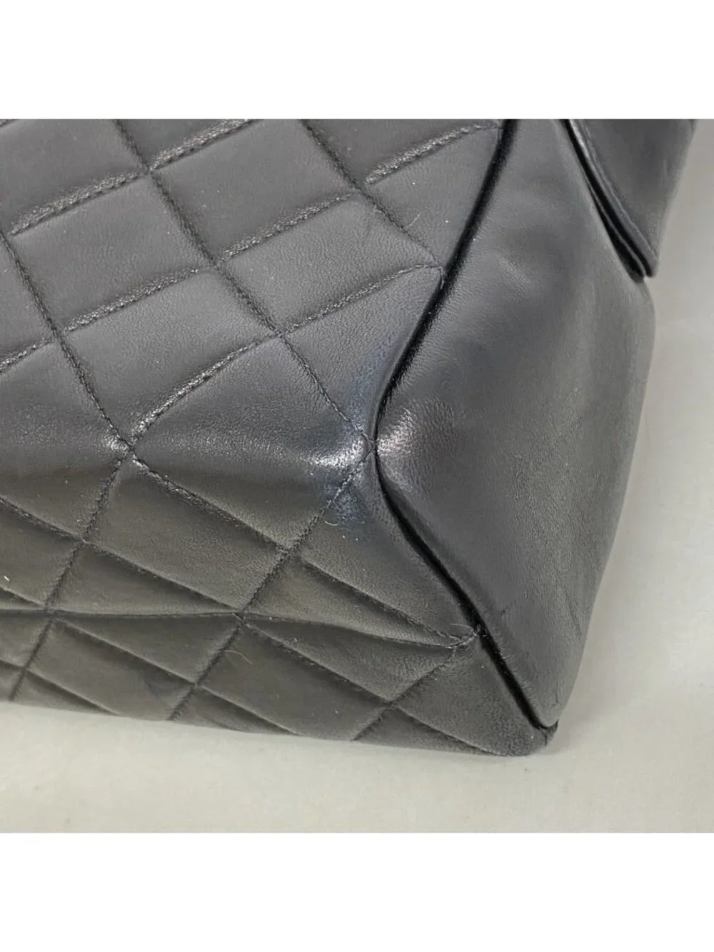 Chanel Shoulder Bag Quilted Lambskin Black Gold